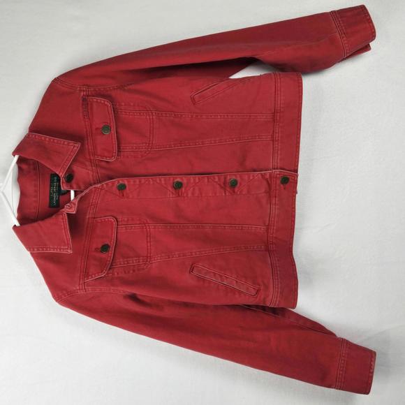 Ralph Lauren Jackets & Blazers - Ralph Lauren Denim Jacket Red Vintage Size L Womens
